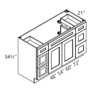 PN Vanity Base Sink Drawer Cabinet (48-60)"6D GS