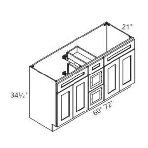 PN Vanity Base Sink Drawer Cabinet (60-72)"3D GS