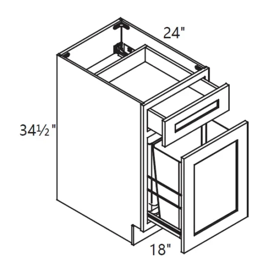 MH – Kitchen Cabinet - Base Waste Basket Cabinet - 18" CS