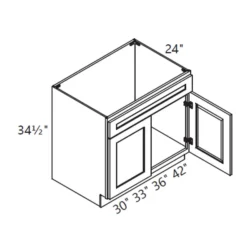 MH – Kitchen Cabinet - Sink Base Cabinet - 30-42" BS