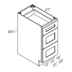MH – Kitchen Cabinet - Vanity Three Drawers Base Cabinet 12-24" CS