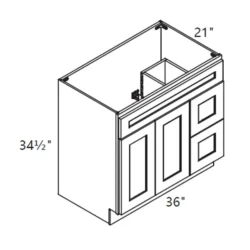 MH – Kitchen Cabinet - Vanity  Sink Base Cabinet 36L-36"R CS