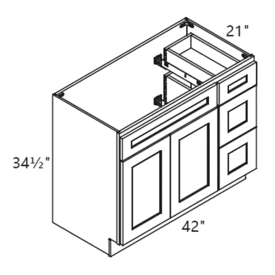 MH – Kitchen Cabinet - Vanity  Sink Base Cabinet 42L-42"R CS