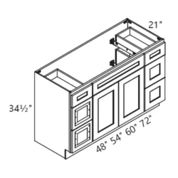 MH – Kitchen Cabinet - Vanity  Sink Base Cabinet 48-60"-6D CS