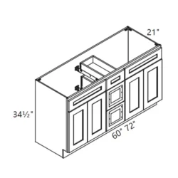 MH – Kitchen Cabinet - Vanity  Sink Base Cabinet 60-72"-3D CS