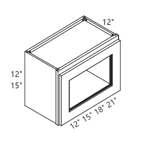 MH – Kitchen Cabinet - Wall Cabinet - 15" - Glass Door CS
